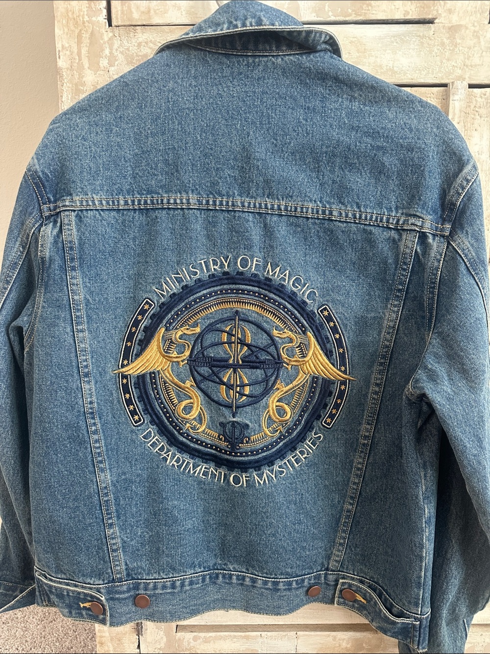 Harry Potter Ministry of Magic 'Department of Mysteries' Blue Jean Jacket.